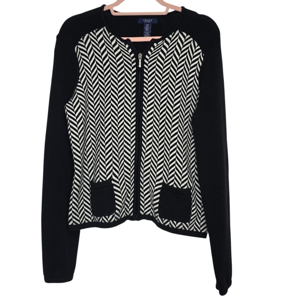 Chap Herringbone Pattern Cardigan